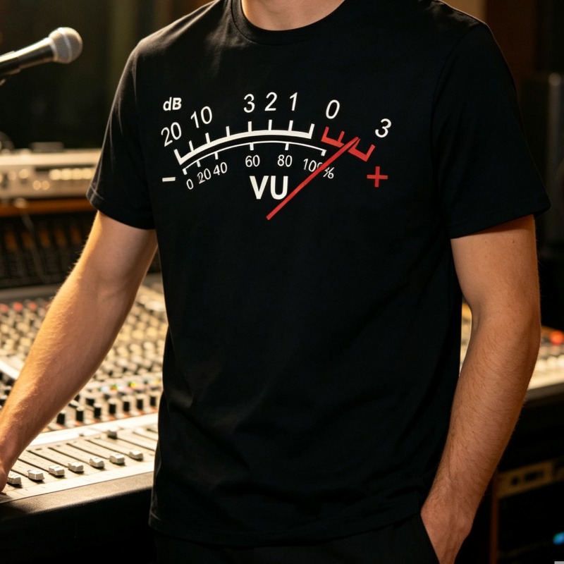 Audio Music Dj - T-shirt da uomo con indicatore VU