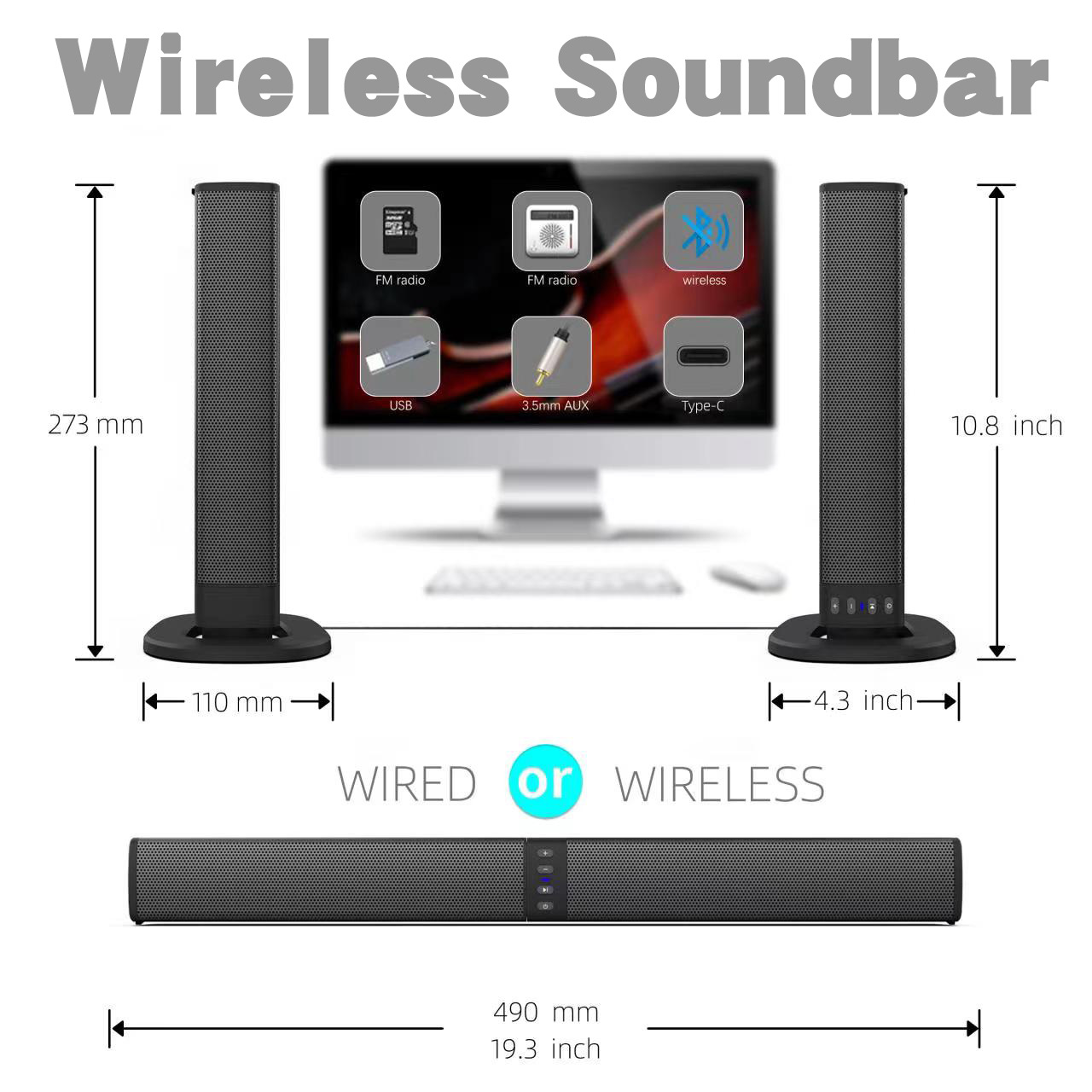 Soundbar Bluetooth Staccabile  - Audio Music Spotify recensione e prezzo
